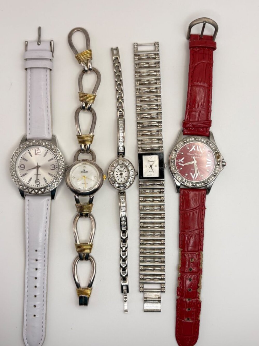 Lot 5 Womens Wristwatches Marcel Drucker Cheval Kathy Ireland Xanadu Quartz